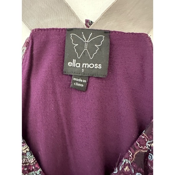 Small Silk Purple Paisley Velvet Straps Top Blouse Boho Fairy Whimsigoth Coquett - Picture 7 of 11